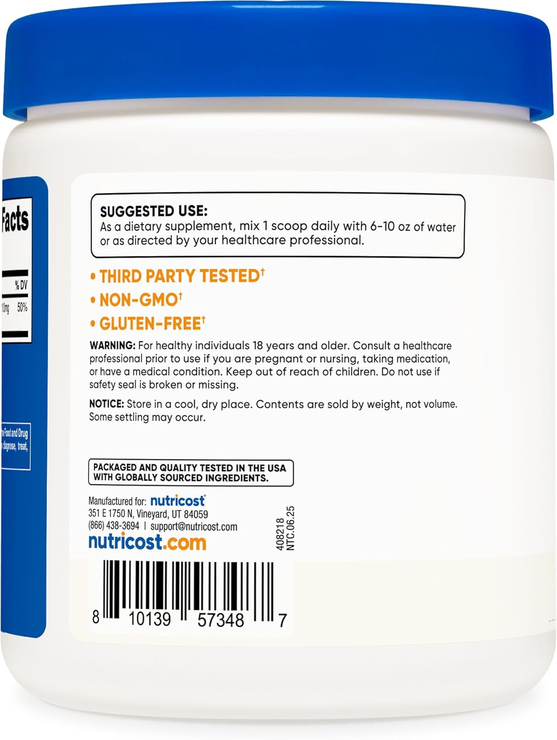 Nutricost Magnesium Bisglycinate Powder (Unflavored, 250 Grams) - Non-GMO, Vegan Supplement - Image 4