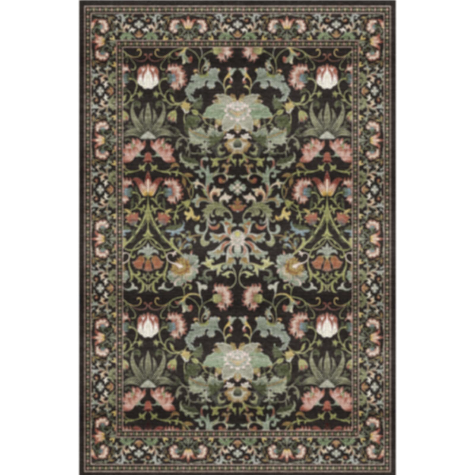 HY HAOYUNLAI Washable 2x3 Entryway Area Rug Vintage Floral Non-Slip Carpet — image 1