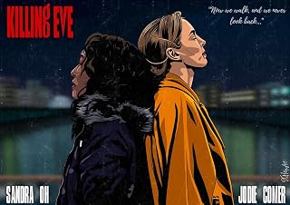 Killing Eve print | Season 3 finale | Villanelle and Eve art (A4 framed - 21x29.7cm)