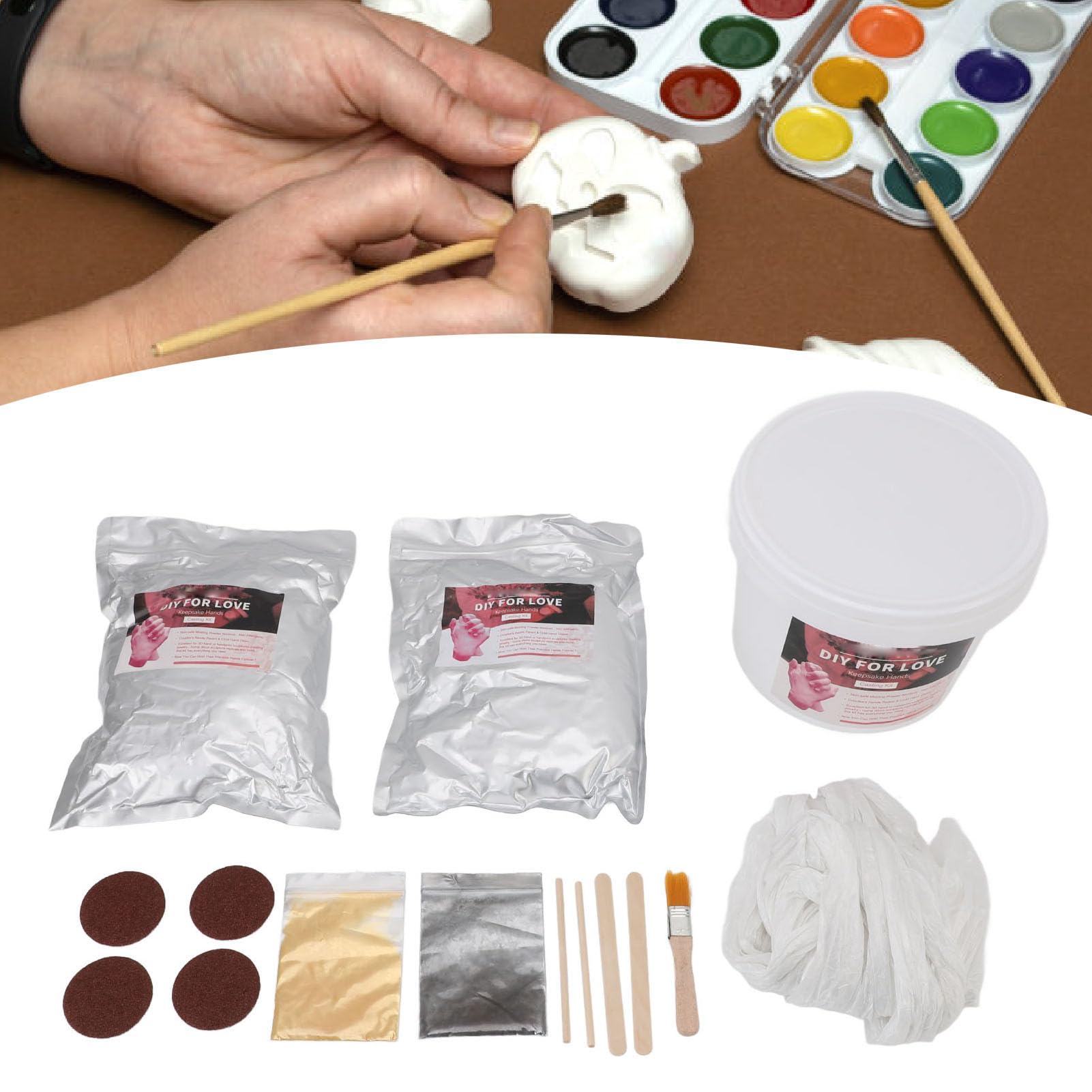 Demeras Kit de Moulage à la Main 3D pour Anniversaire de Couples en Famille, Fabrication de Souvenirs Pratique et Innovante