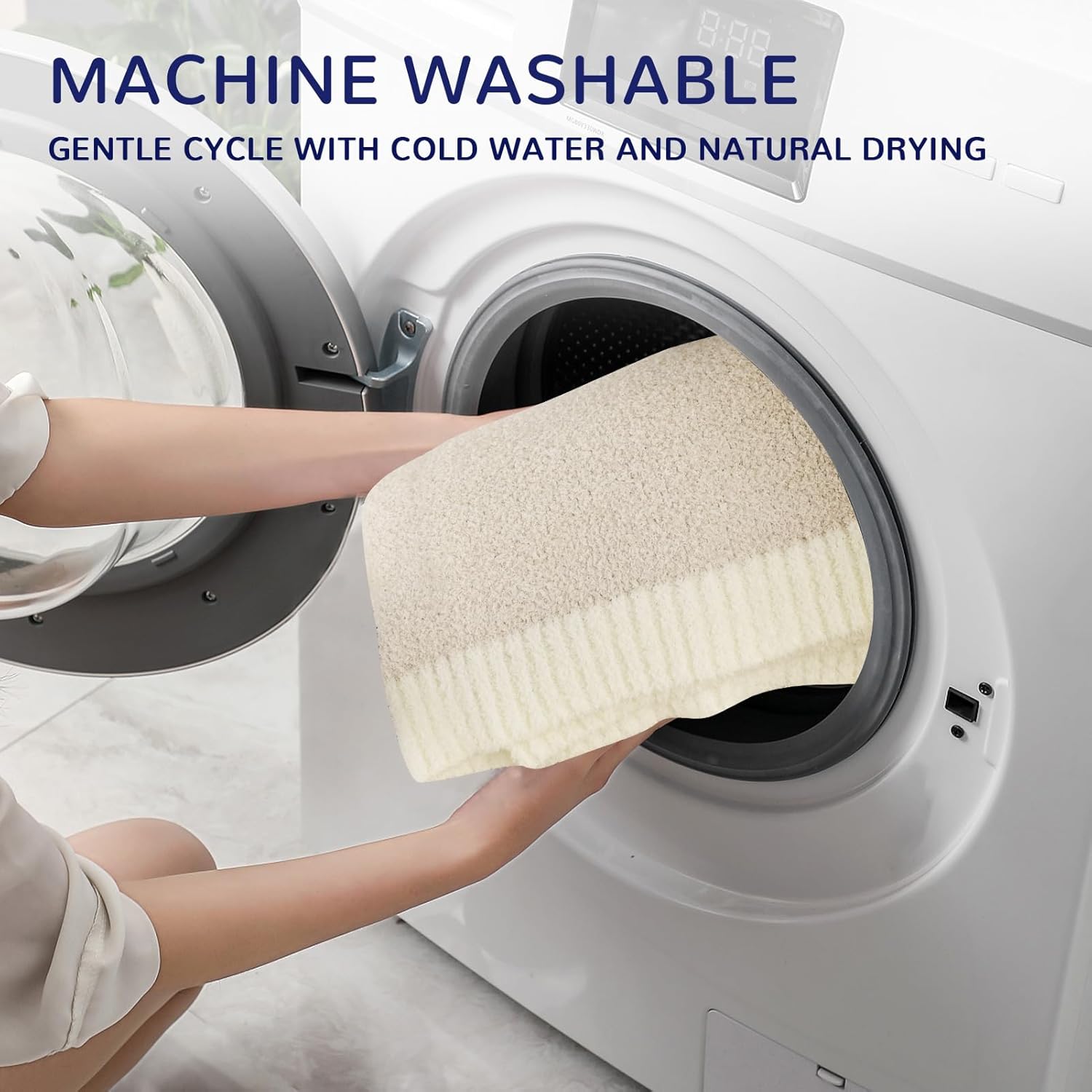 NEXHOME PRO Super Soft Blanket for Women, Cozy Blanket Warm Reversible Knit Lightweight Throws for Couch, Sofa Bed, Picnic, Heather Ivory, 50 x 60 inches - Image 9