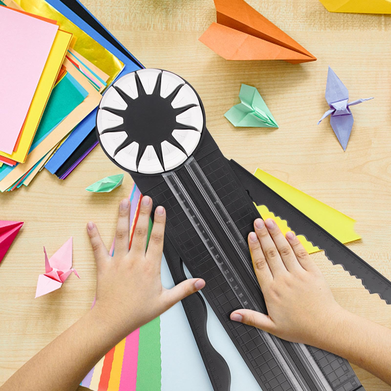 Taglierina per carta – Strumento per scrapbooking | Macchina per la lavorazione della carta stabile con misure | Taglierina efficiente per la creazione di biglietti e album di ritagli