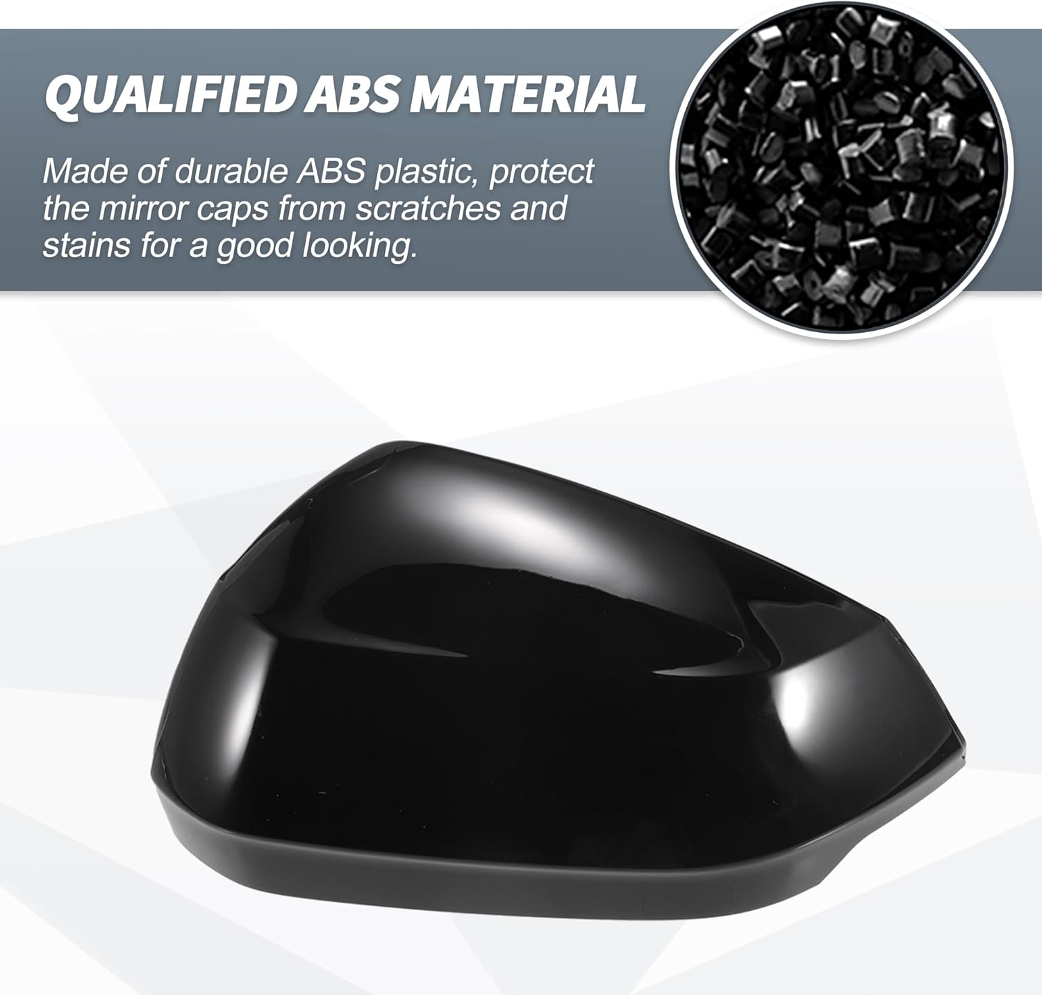 X AUTOHAUX Pair Car Rear View Driver Passenger Side Mirror Cover Cap Replacement Gloss Black for Audi Q2 2017-2024 for Audi SQ2 Q3 RSQ3 Mirror Guard Covers Exterior Decoration Trims