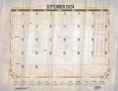 Miniatura 10 de House of Doolittle Calendario mensual de escritorio 2024, vintage, 22 x 17 pulgadas, enero a diciembre (HOD157-24)