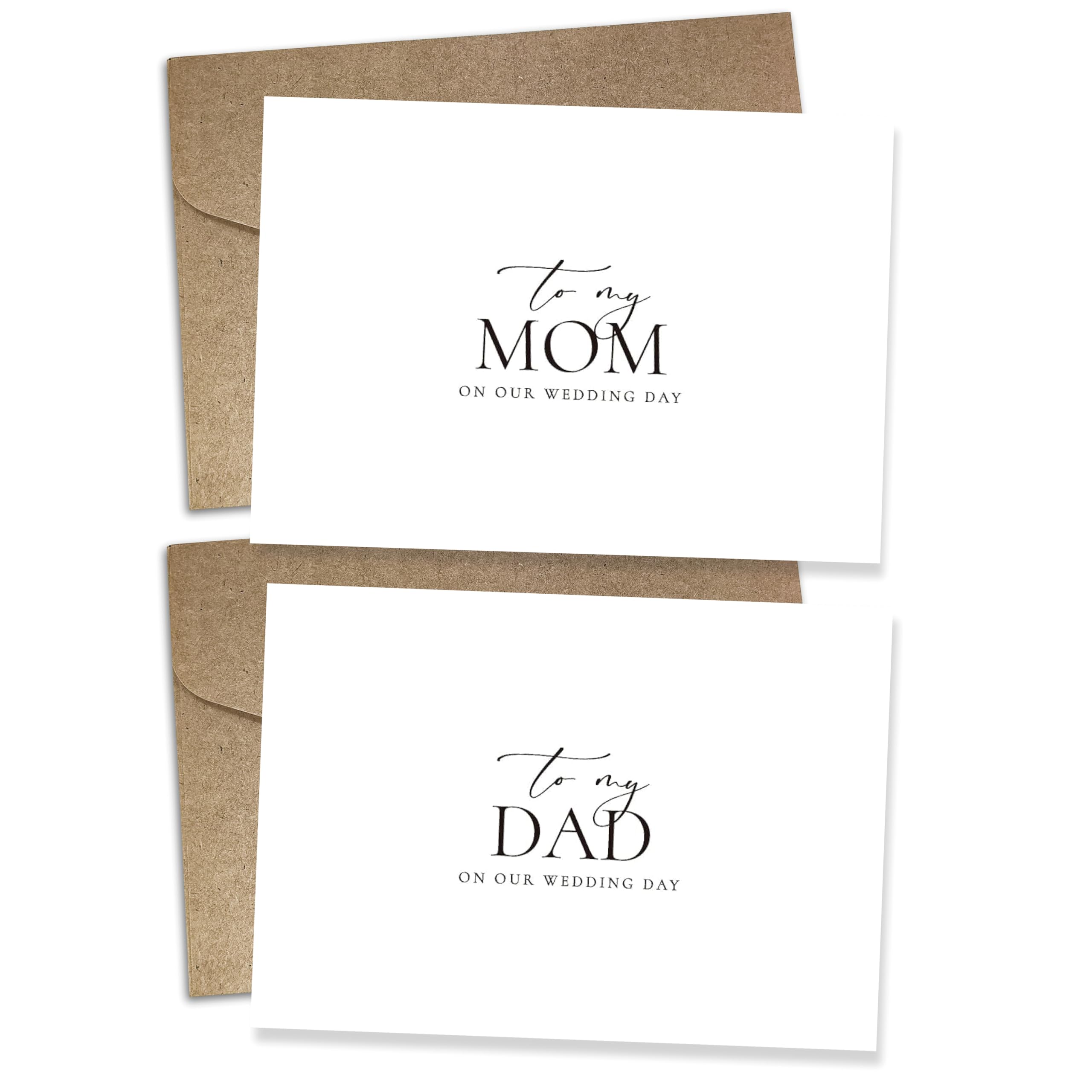 Juego de 2 tarjetas para el día de la boda para padres, para mi papá y mamá en nuestro día de boda, regalos para padres de la novia/novio (papá/mamá A)