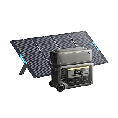 Anker SOLIX F3000 Portable Power Station, BP3000 Expansion Battery, and 400W Solar Panel, 6kWh, 6,000W Recharging, Solar Generators for Home Use, For Power Outages, RVs, Emergencies