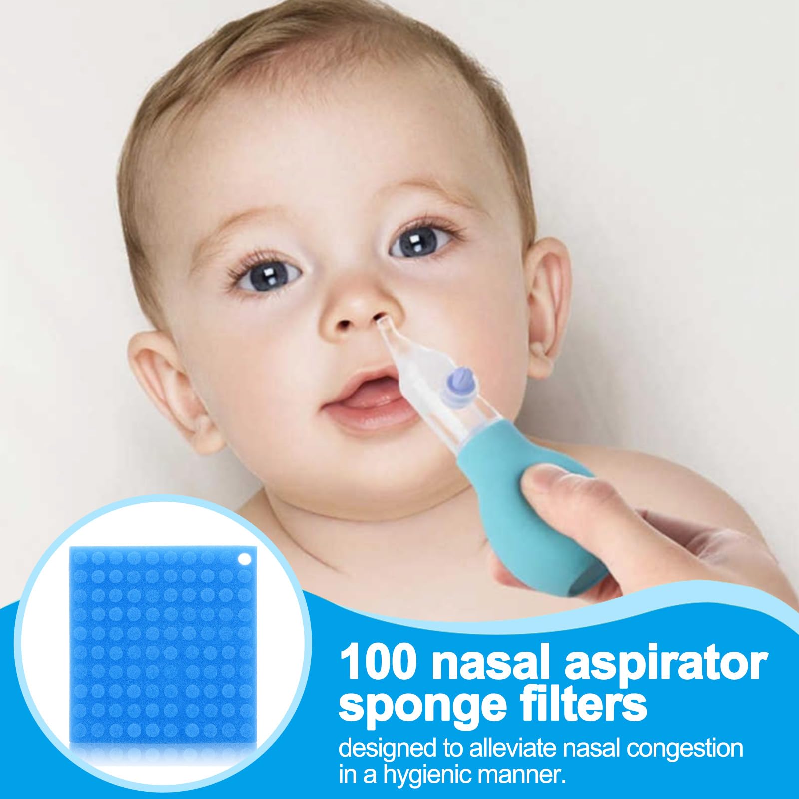 100 Pack Nasal Aspirator Filters, Premium Hygiene Replacement Filters for Snot Extractors, BPA-Free Mucus Catchers, Safe & Gentle Congestion Relief — view 6