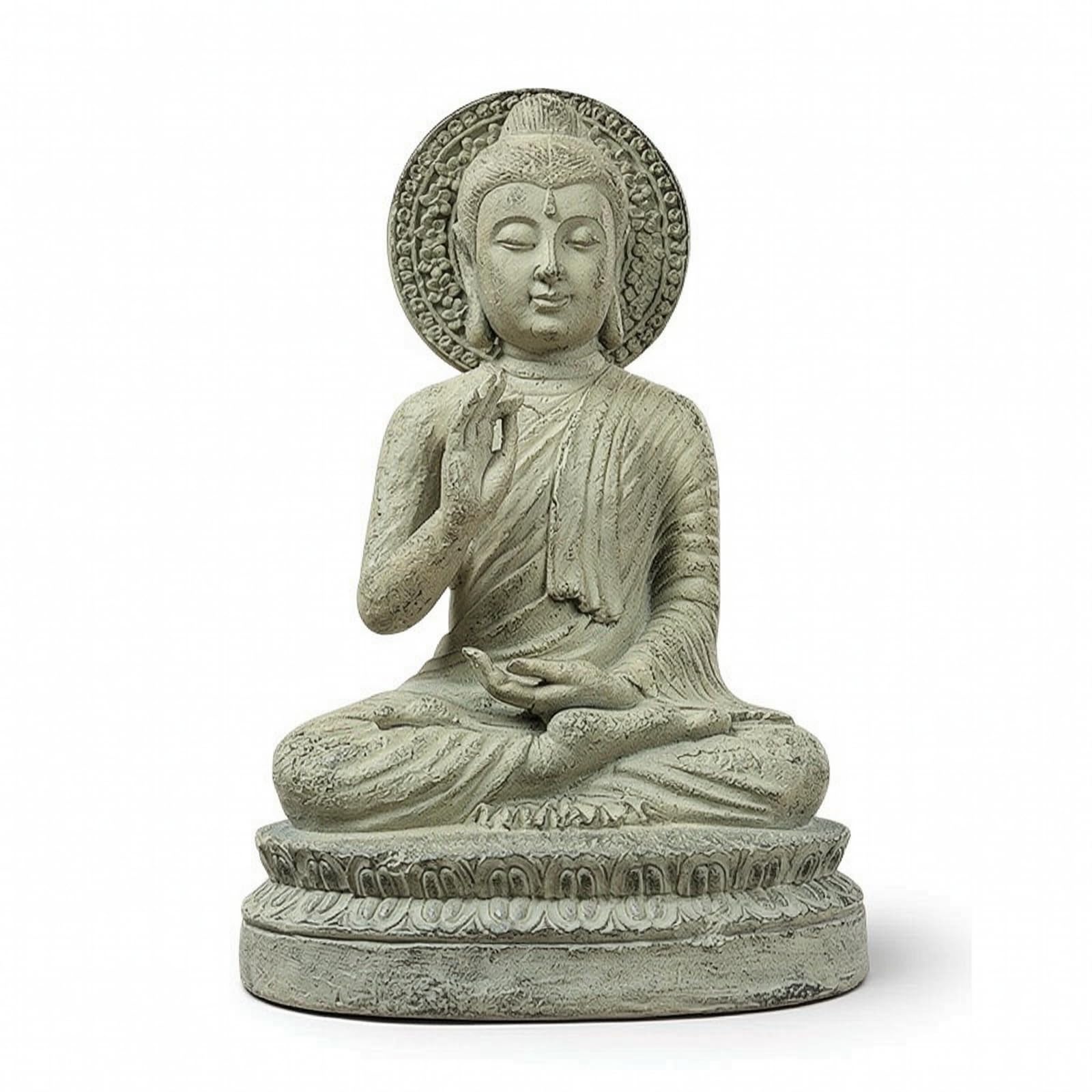 Statua di Buddha in Resina Spirituale Statuetta di Buddha Elegante Statuetta in Resina per Meditazione, Statua Del Buddha Con Gesto Di Insegnamento Spiegazione