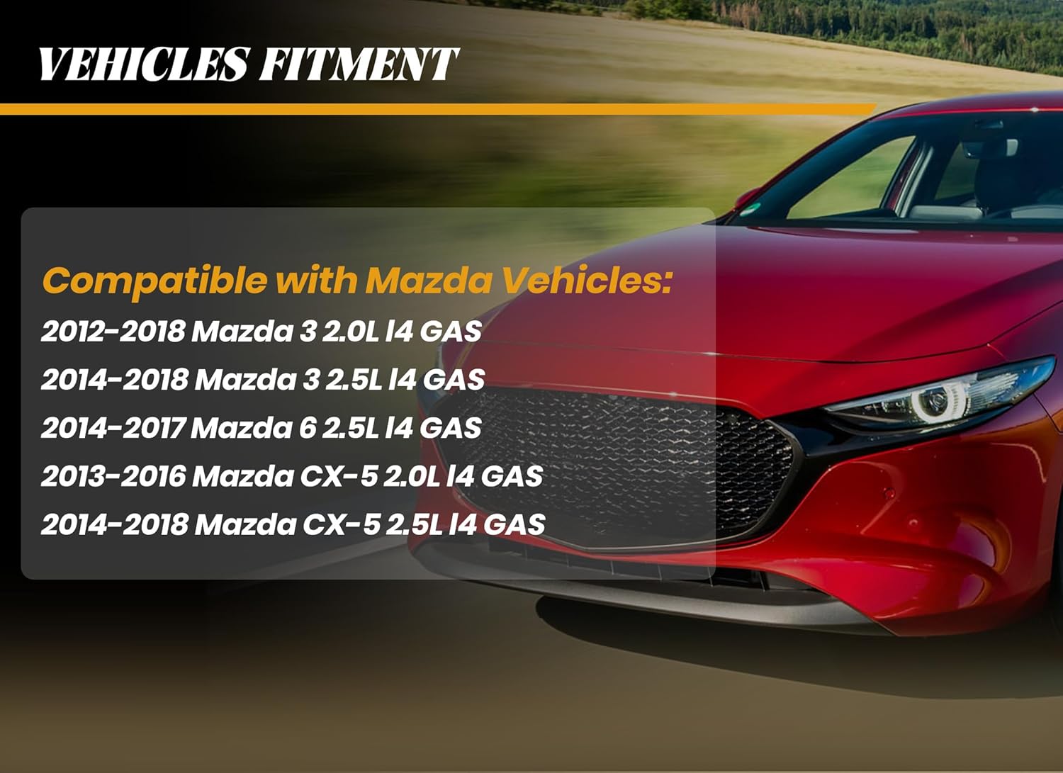 PE19-20-3F0 High Pressure Fuel Pump Compatible with Mazda 3 6 CX-5 2.0L 2.5L L4 Gas 2012-2018, Replaces #GDP510, PE01-20-3F0B, PE01-20-3F0C, PE01-20-3F0D, PE01-20-3F0E