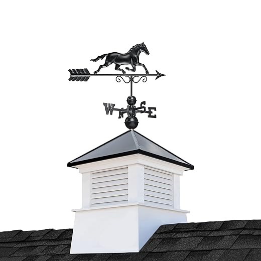 Good Directions 26" Manchester Black Roof Cupola with Horse