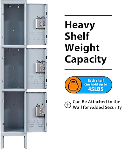 Vista 284 de Taquillas de metal para empleados, armario de almacenamiento de acero con 5 puertas para el hogar, oficina, escuela, gimnasio (blanco)