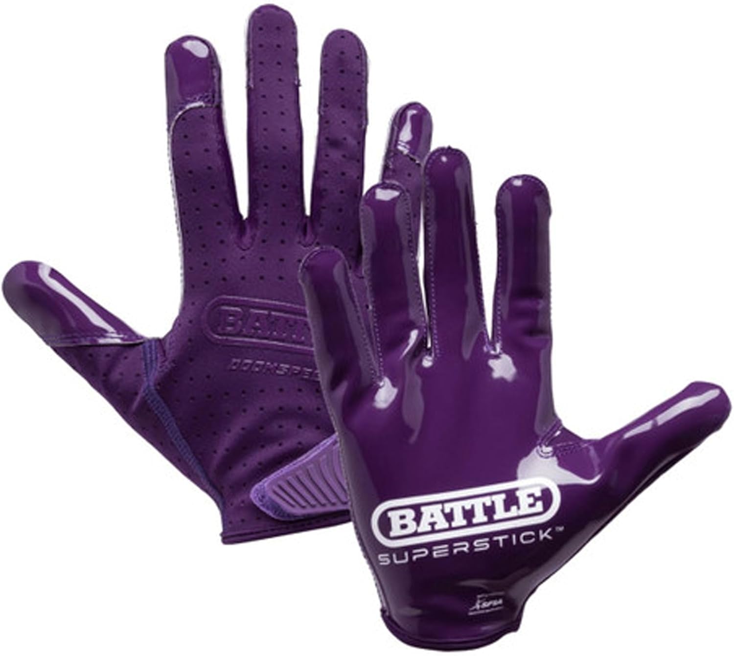 Battle Doom Speed Football Receiver Gloves, Ultra Stick Grip, Compression Fit (Runs Tight – Size Up If Between Sizes), Youth & Adult Football Gloves