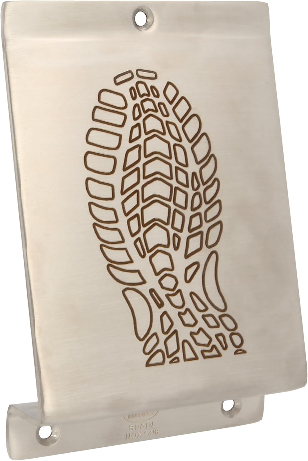 Amig - Foot Pedal for Pushing Heavy Doors Mod.1 - Stainless Steel Opener with Footprint to Open Easily Without Hands - Ideal for Houses, Gates or Shops - 147 x 98 x 3 mm - Silver