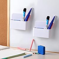 Vista 7 de Colarr Paquete de 20 marcadores magnéticos de borrado en seco para pizarra blanca a granel, organizador de lápices para aula, pizarra blanca, Blanco