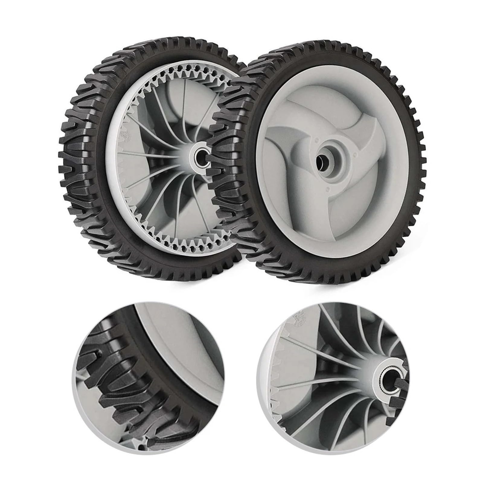 Ruedas delanteras, compatible con CRAFTSMAN, cortacesped de 8 pulgadas | modelos de empuje, diametro de 8 pulgadas, ancho 1-3/4 pulgadas, 53 dientes, instalacion rapida