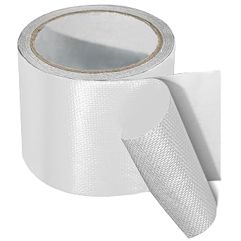 Birllaid Awning Repair Tape for Tarp, Heavy Duty Outdoor Repair Tape for Siding, Boat Covers, Tent, Sail Repair Patch Kit, Waterproof, UVproof, White