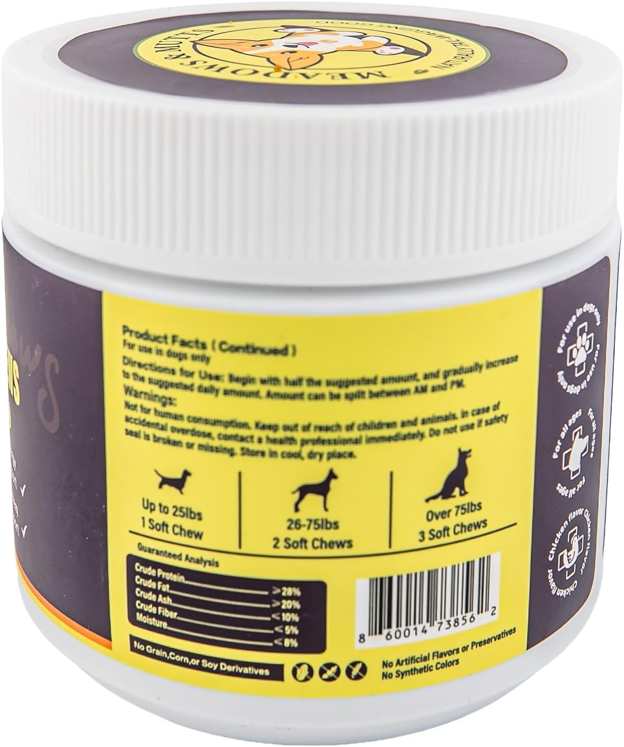 MEADOWS & MUTTS 25-in-1 Dog Multivitamin Chews – Daily Dog Vitamins & Supplements with Glucosamine, MSM, Omega-3 & Probiotics for Joint, Skin & Coat, Digestion & Immune Support, 100 Count