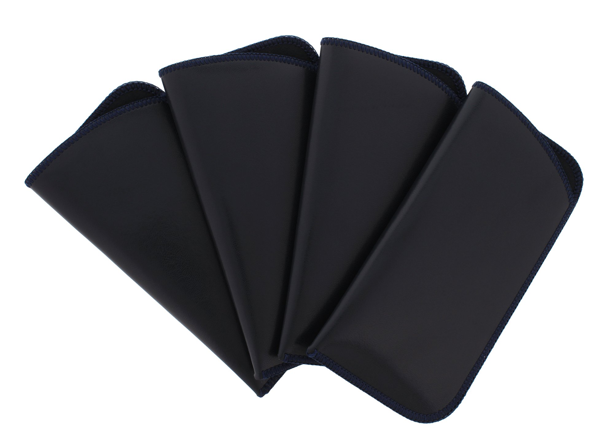 4 Pack Faux Leather Eyeglass Slip Cases In Navy Gray Black Burgundy Hunter Green