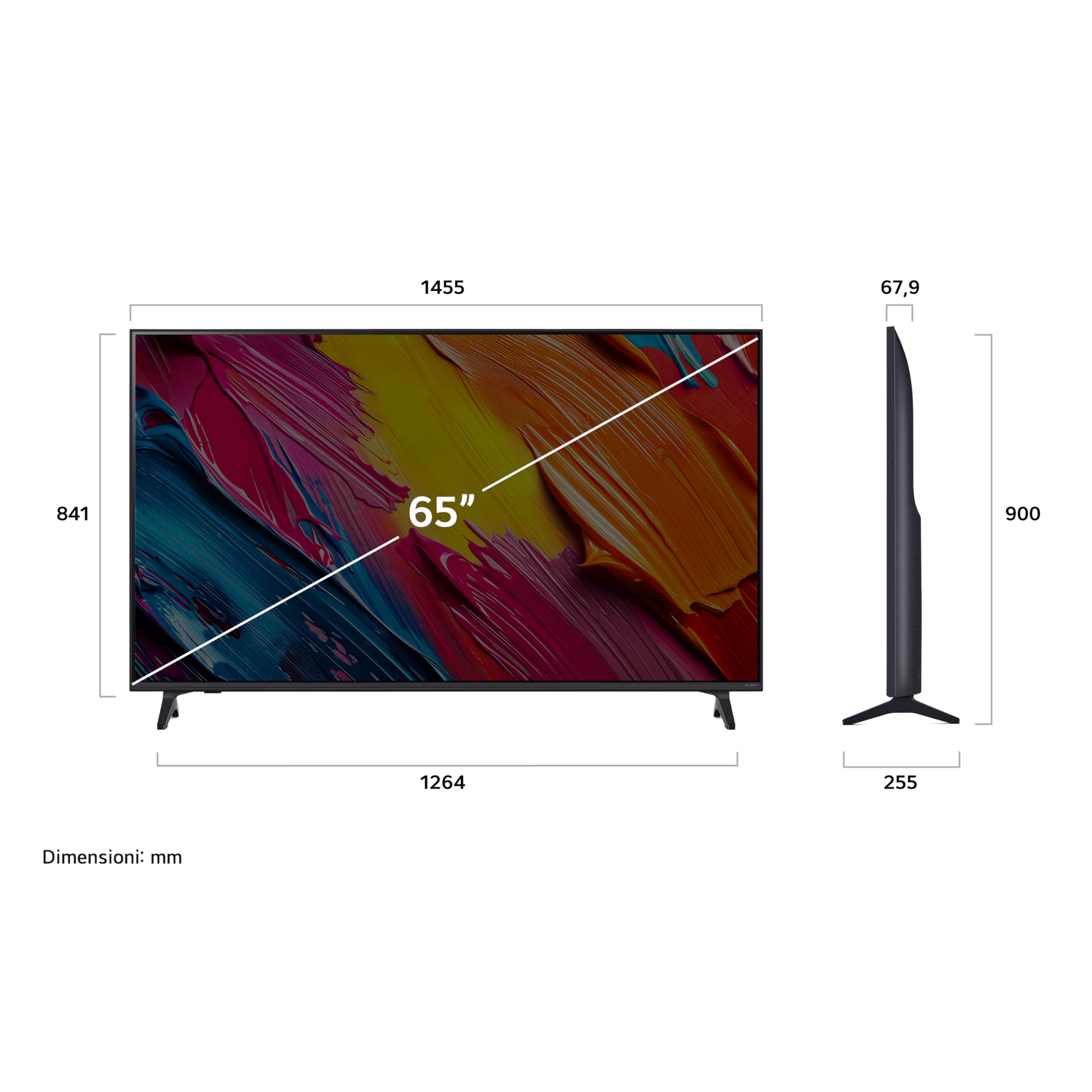 LG QNED AI 65 Pollici, Serie QNED70 2025 Smart TV 4K - 65QNED70A6A | Processore ?7 Gen8, Dynamic QNED Color, WebOS con AI, Telecomando Puntatore AI, Gaming con VRR 4K@60Hz