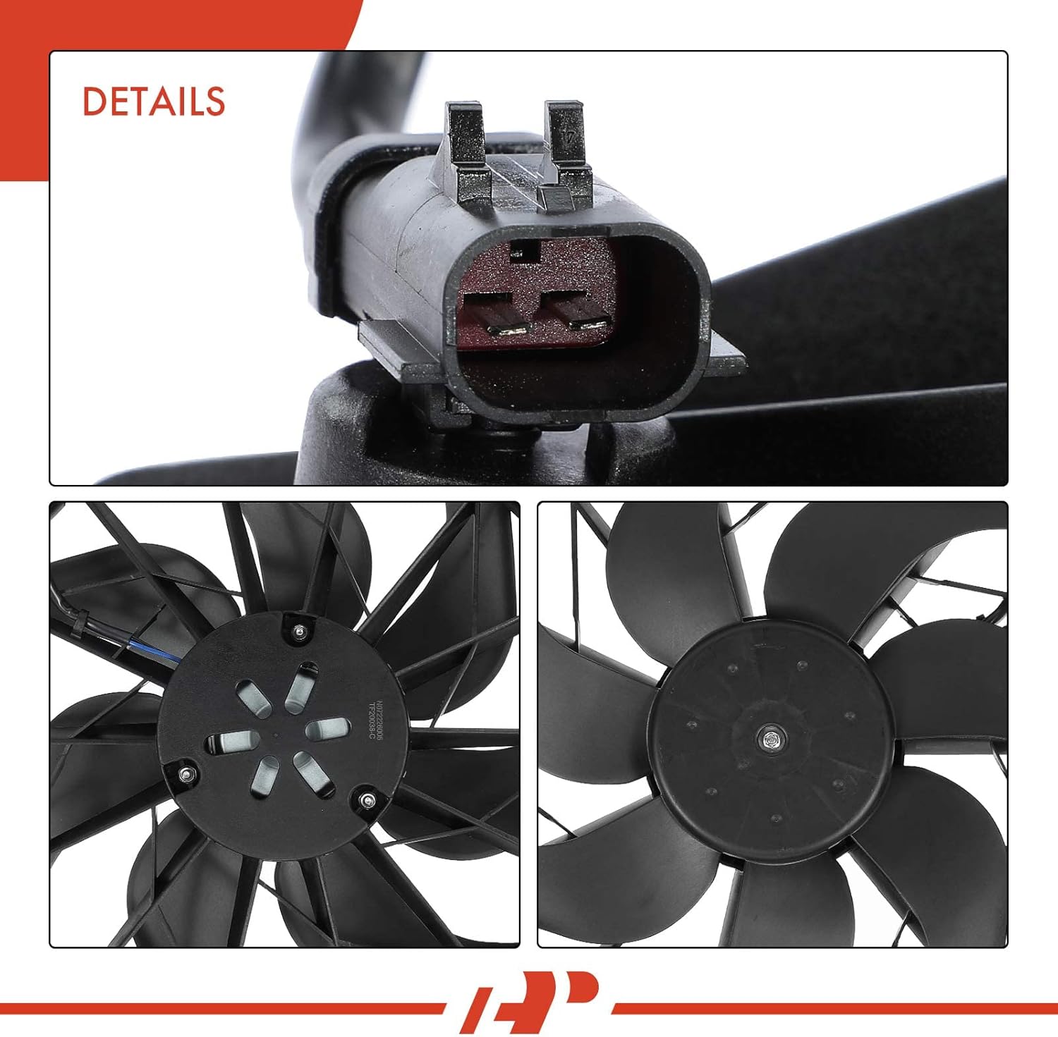 A-Premium Engine Radiator Cooling Fan Assembly Compatible with Select Jeep Models - Liberty 2002 2003 2004, 2.4L 3.7L - Replace# 55037659AA, 55037659AB