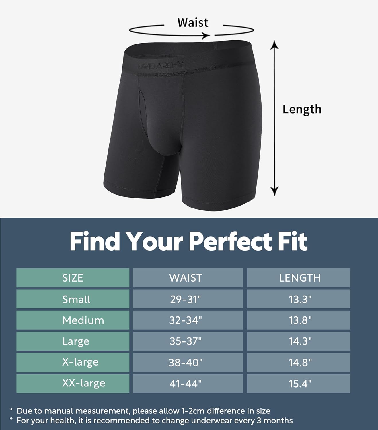 DAVID ARCHY Mens Underwear Breathable Second Skin Soft Modal Boxer Briefs for Men Pack, Wide Waistband No Ride Up - Image 7