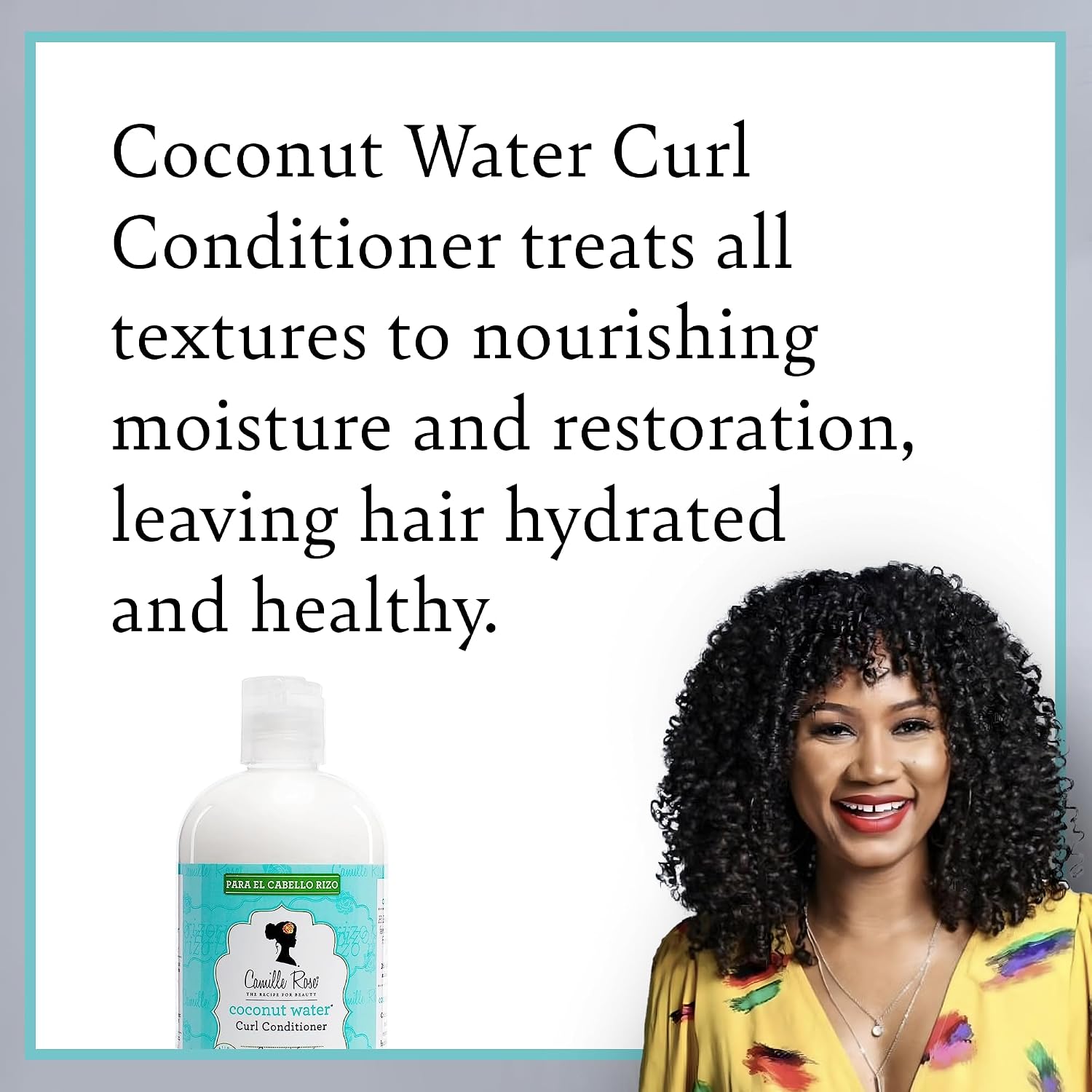 Camille Rose Coconut Water Curl Conditioner – Hydrating Conditioner for Curly Hair, Detangler, Frizz Control, 12 Fl Oz - Image 2