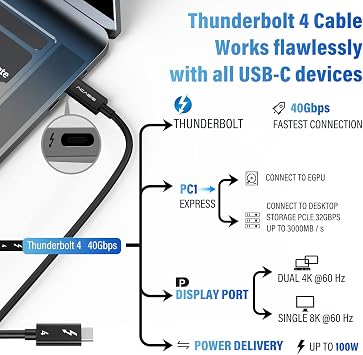 ACASIS 40Gbps M.2 NVMe SSD Enclosure, Upgraded Sturdy 8TB USB-C Aluminum External Hard Drive Enclosure with thunderbolt 4 cable 6.6ft/2m