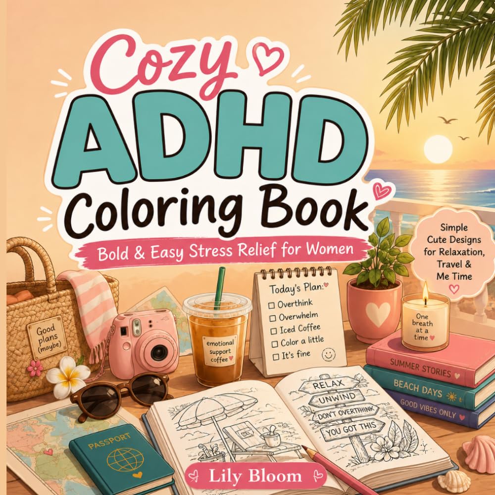 Cozy ADHD Coloring Book: A Cozy Coloring Experience for ADHD Minds and Stress Relief