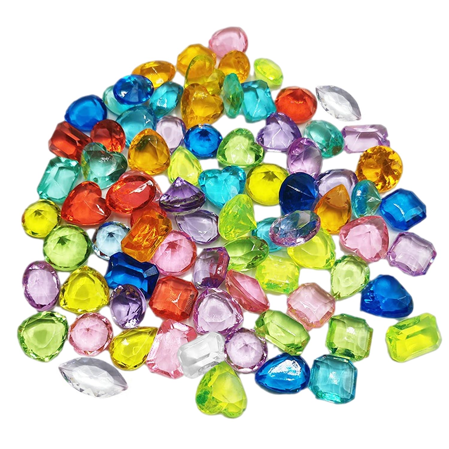 60 Pierres Précieuses Acrylique Pour Enfants - 20 Mm, Multicolores, Pour Chasse Au Trésor, Décoration, Jeux Créatifs - 3