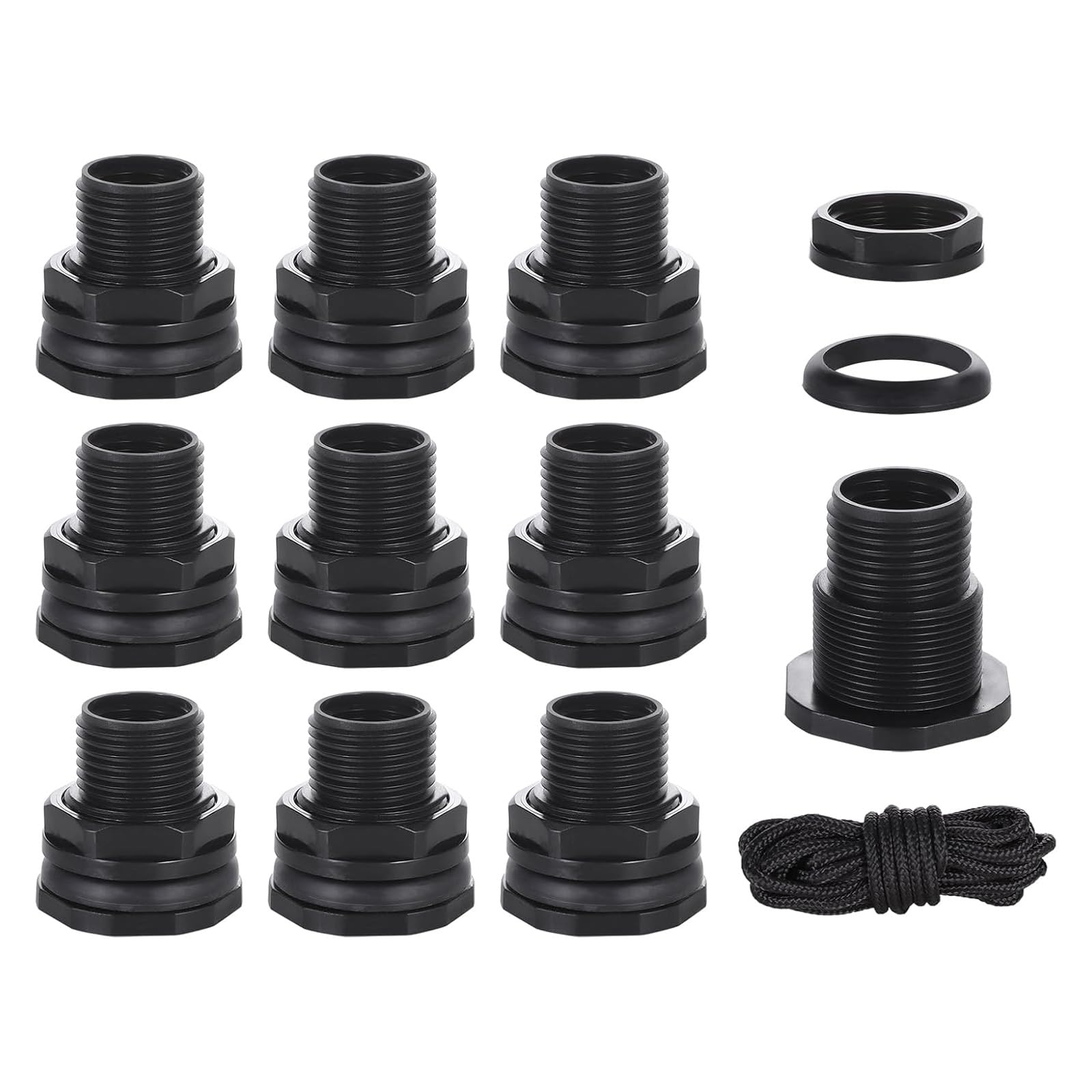 1 / 2Inch Threaded Coupling Leakproof Hose Connector with Reverse Thread Nut and Leakproof Seal for Garden Hose Rain Drum Adapter
