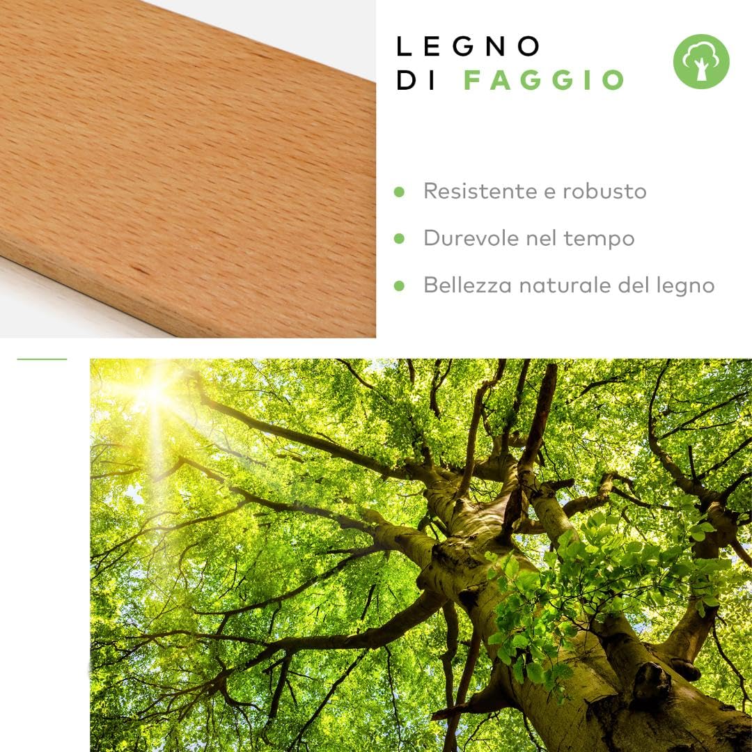 EVERGREENWEB - Kit de 8 Listones de Madera Reforzada, Largo 159 cm Ancho 6,4 cm Espesor 0,8 cm - Tamaño ESTÁNDAR, Recambio de Lamas de Haya Multicapa ECOLÓGICA, para Todos los Somieres de Matrimonio