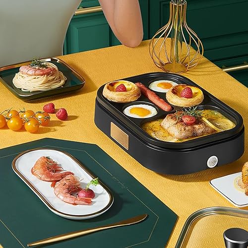 Miniatura 9 de Sartén para huevos, electrodomésticos pequeños eléctricos de cocina, sartén eléctrica con 6 tazas de sartén para huevos, máquina de desayuno, fácil