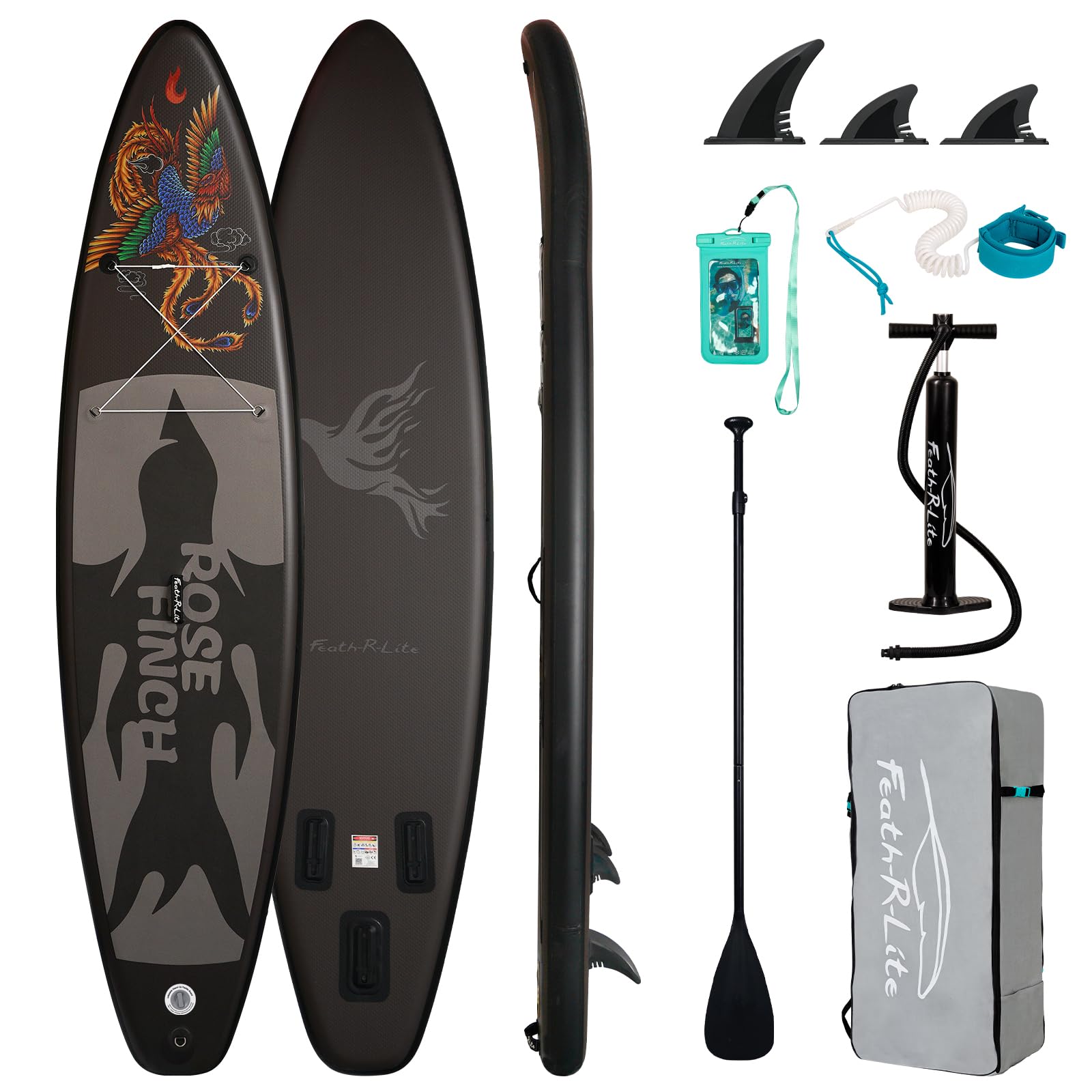 FEATH-R-LITE Tabla de Surf Hinchable Stand Up Paddling Sup Board con Remo Ajustable/Bomba/Mochila/Correa/Bolsa Impermeable