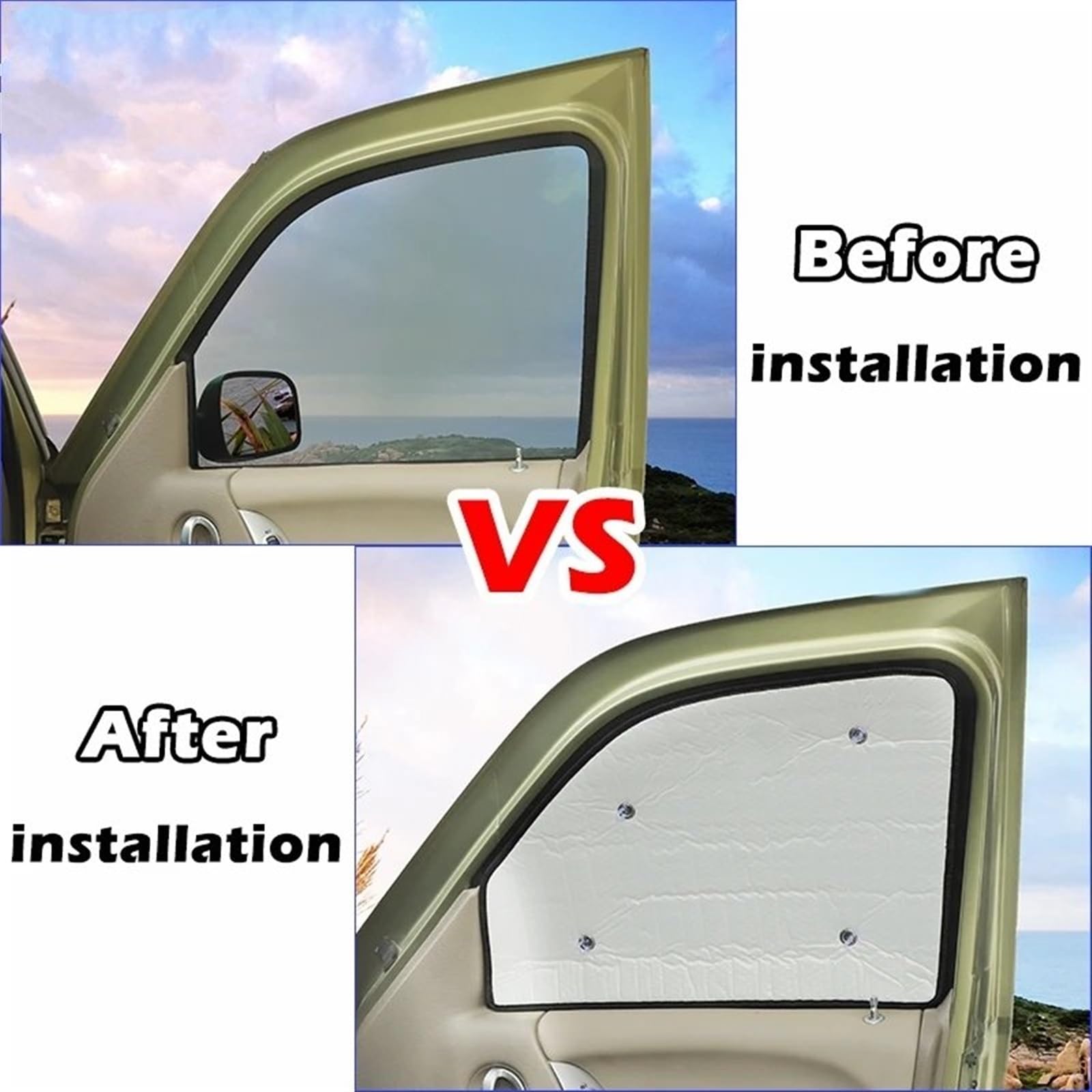 Parasol de Coche para Jeep para Libertad 1999-2007 Cortina De Coche Cubierta Anti-UV para Visera Cubierta Parasol para Ventana De Parabrisas Delantero Y Trasero Parasol Ventanilla Coche