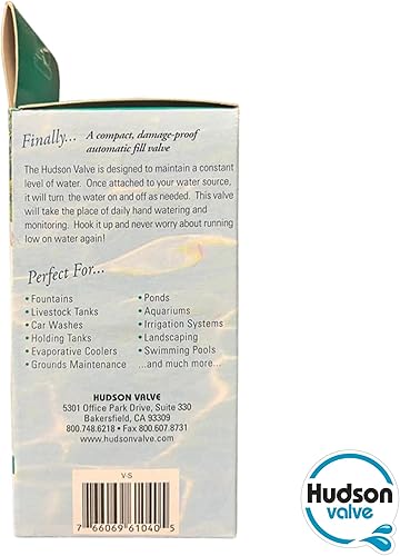 Miniatura 6 de Hudson Valve Válvula de flotador de agua automática autónoma de 1/2 pulgada VSG | Uso para llenado automático de estanques, tanques de ganado,