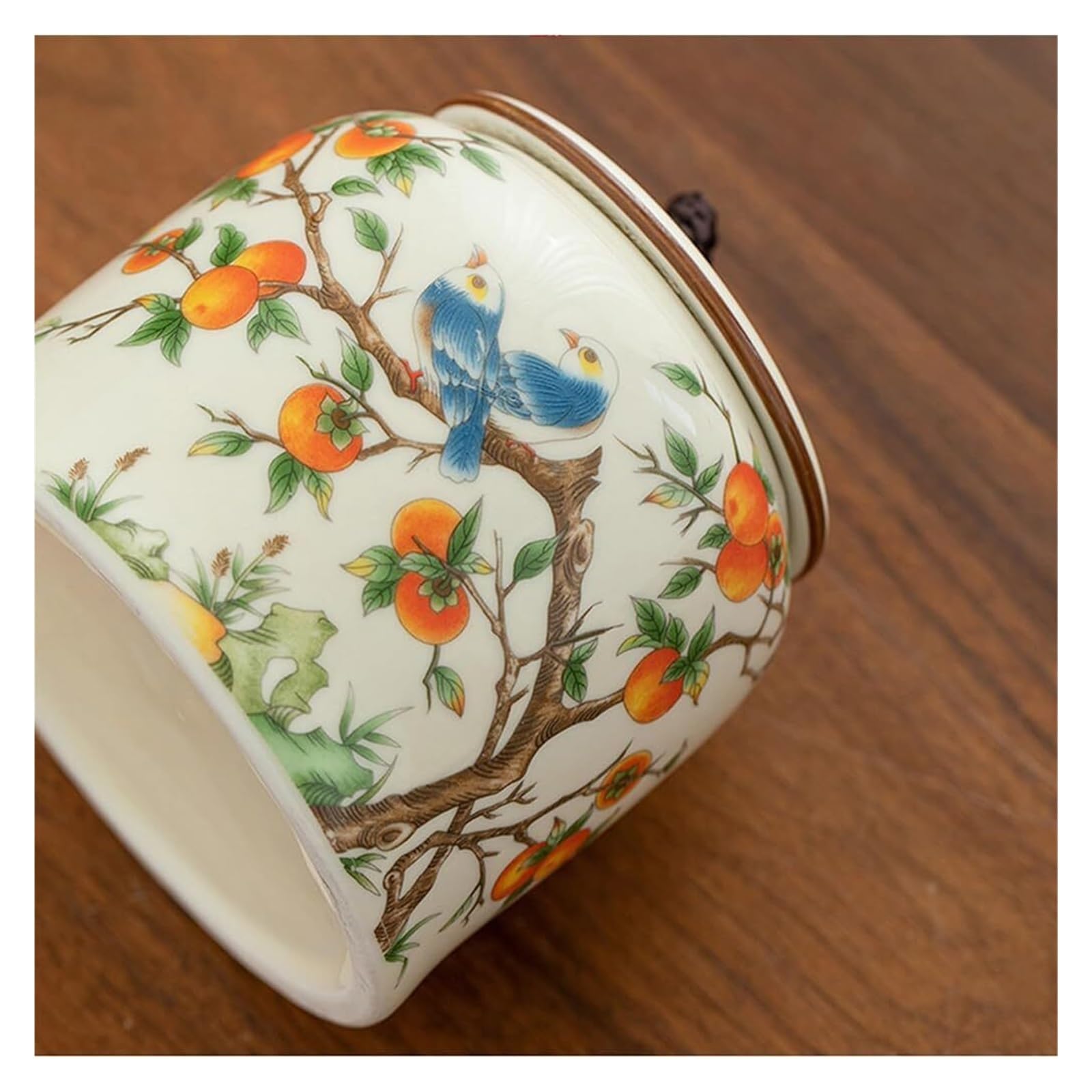 Pojemnik na herbatę z ceramiki Pottery Ceramiczny pojemnik na herbatę z pokrywką Vintage chińskie puszki puszka do kuchni herbata kawa salonu półka prezent D