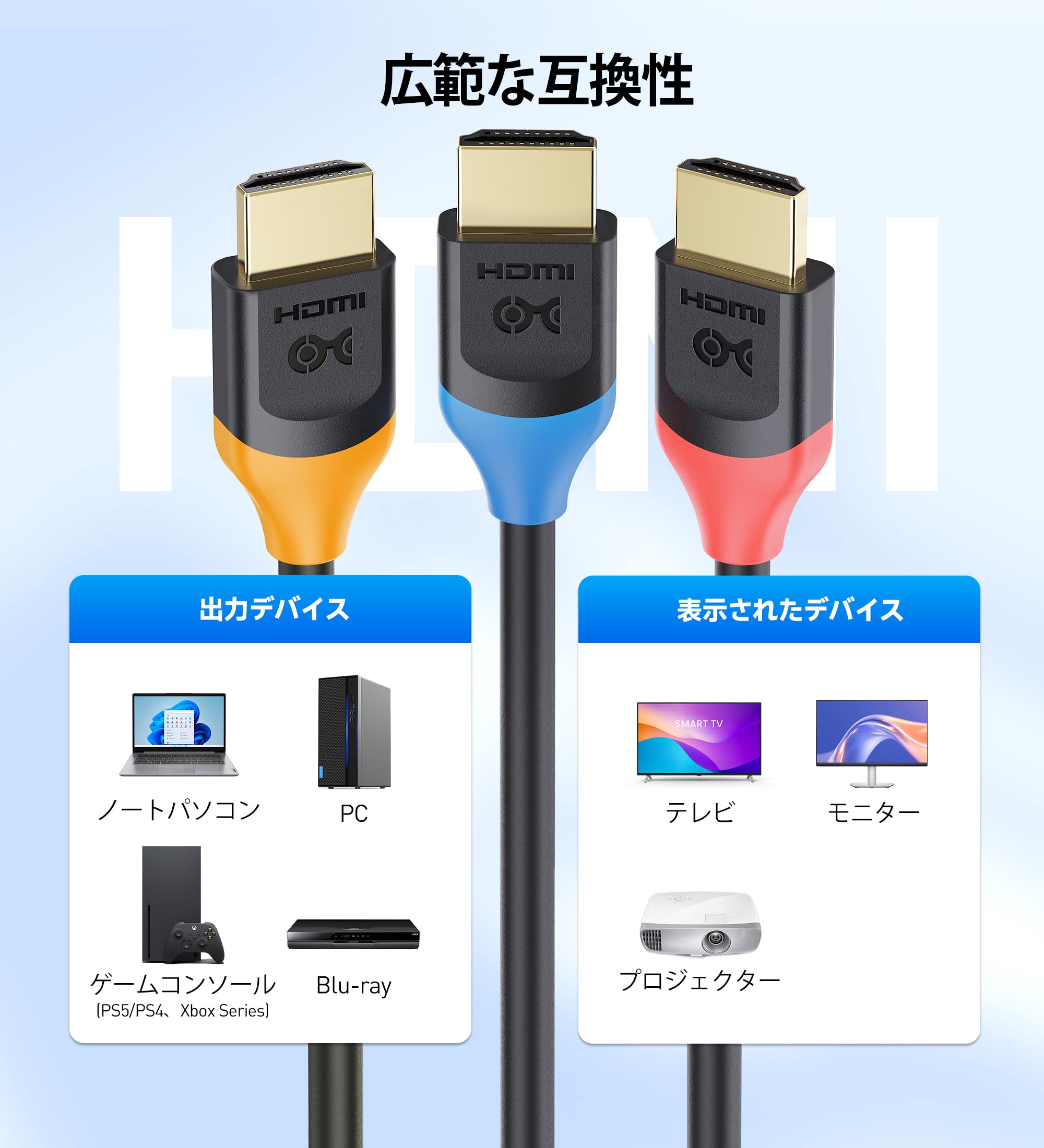 Amazon | Cable Matters 4K HDMI 2.0 ケーブル 1.8m 3色セット 4K 60Hz
