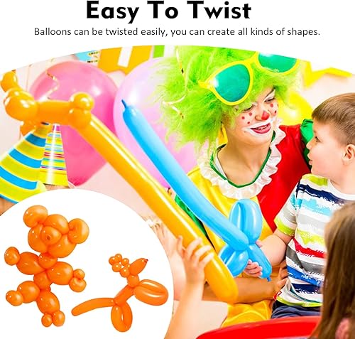 Vista 19 de 100 globos mágicos largos de látex trenzado de 260 Q para forma de animal, cumpleaños, payasos (blanco)