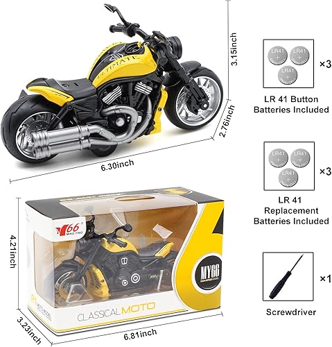 Miniatura 2 de Juguetes de motocicleta con tirones motocicleta de juguete con luz intermitente y sonidos para niños mayores de 3 años regalos de cumpleaños de