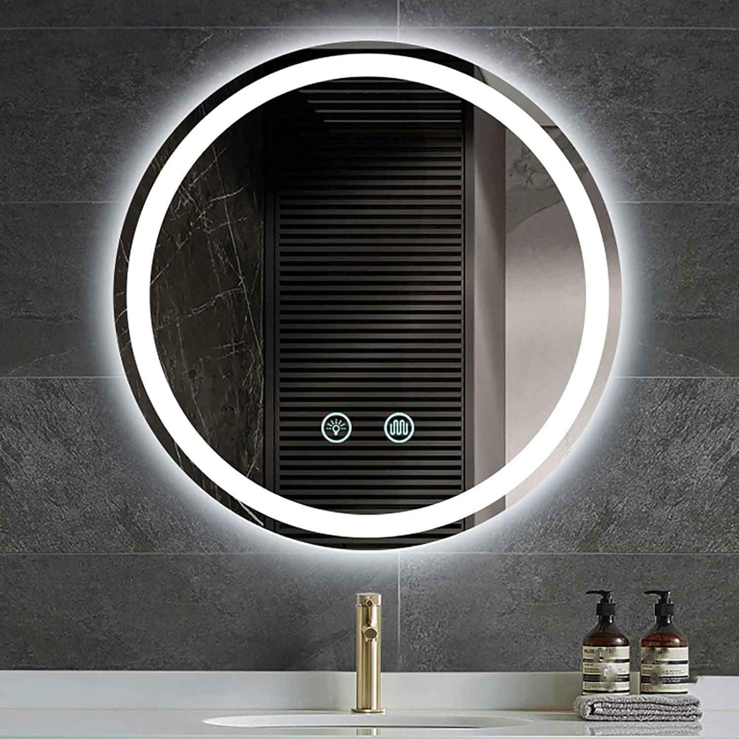 Miroir de salle de bain lumineux à LED tactile et antibuée 60x80 cm