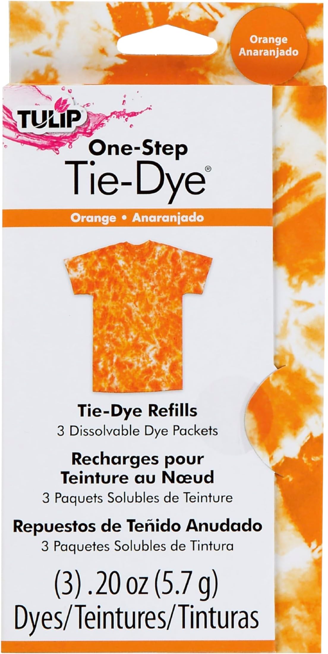 One-Step Tie-Dye Kit Tulip Fabric Dye Open Stock 29037 Fdy Refill Orange