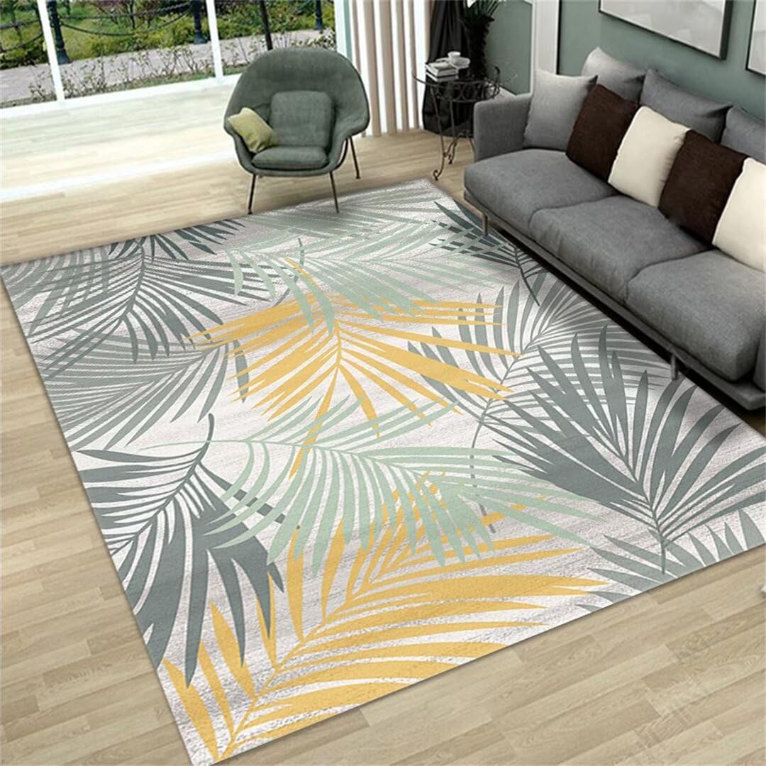 Moquette chambre ado et grand tapis de salon lavable jaune 200x280cm