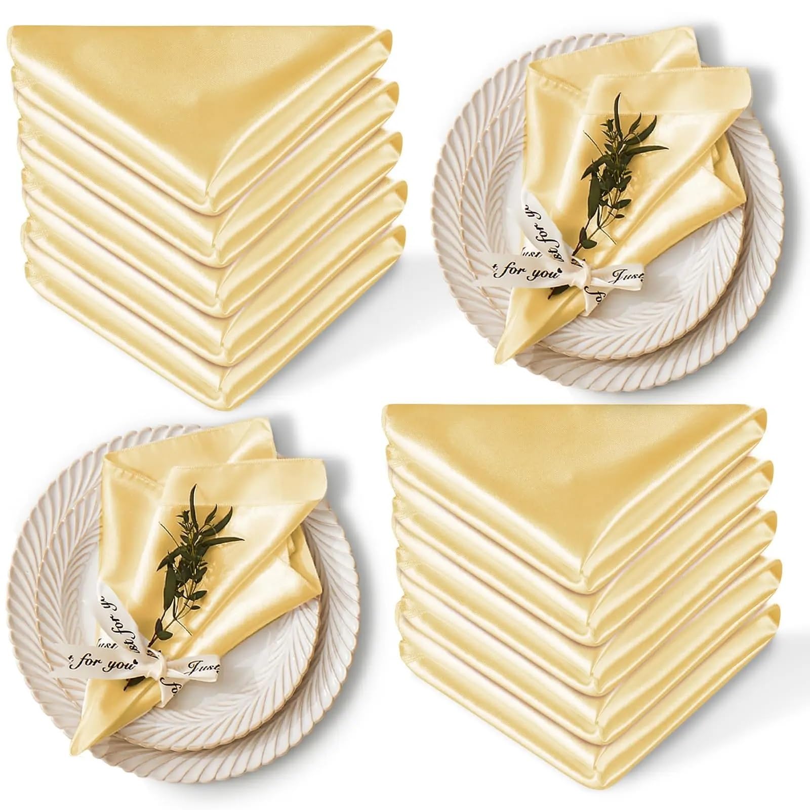 Servietten Stoff 36 Pcs 30x30cm Satin Napkins Soft Dinner Square Table for Restaurant Weddings Party Decoration(Peacock Blue)