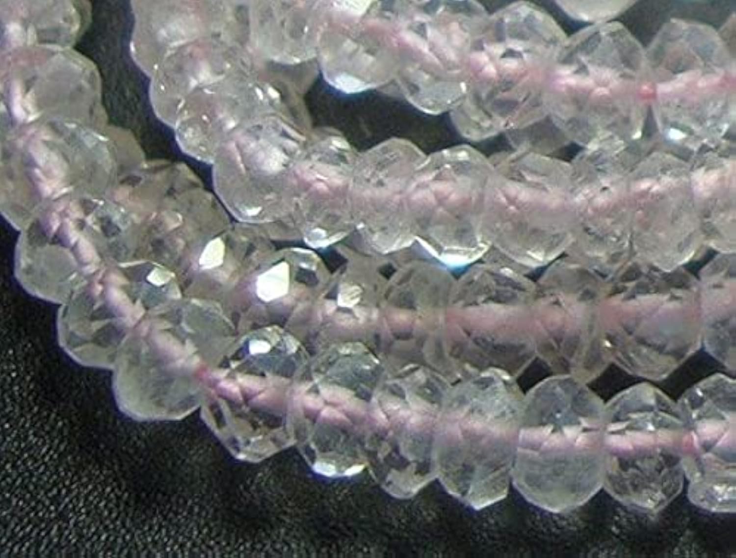Quartz rose en perles rondelles facettées de 3mm, fil de 35cm LKBEADS pour bijoux doux et poétiques