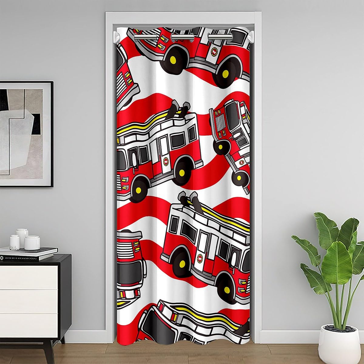 Fire Truck Door Curtain for Doorway Privacy 42