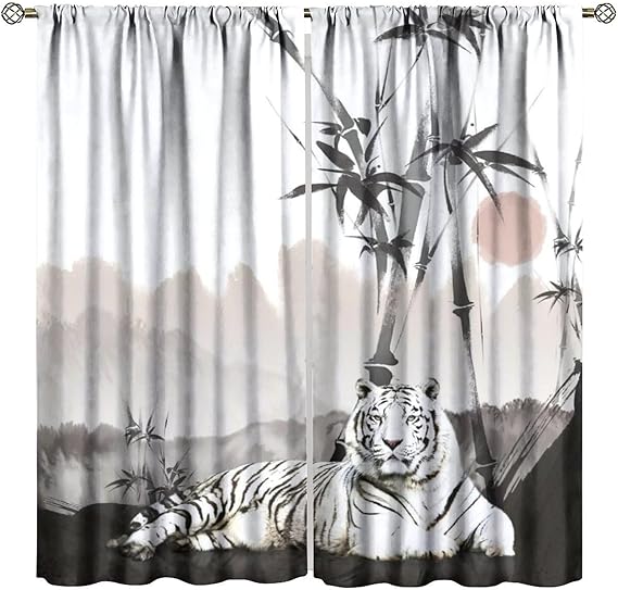 Amazon.com: Orient Bamboo Curtains, Exotic Art Abstract Mountain Sunset ...