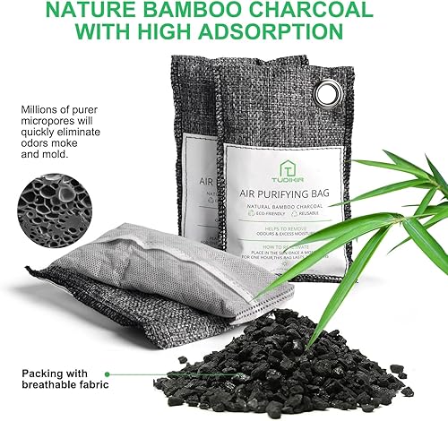 Miniatura 2 de Bolsa purificadora de aire, paquete de 10, absorbente de olores de carbón activado, bolsa absorbente de humedad colgante, bolsa purificadora de aire