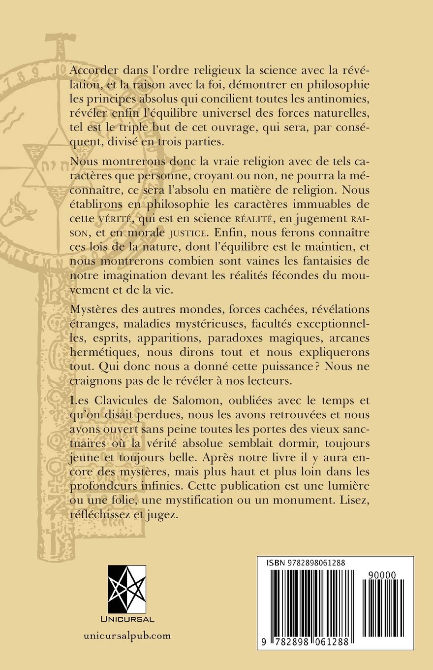 La Clef des Grands Mystères: suivant Hénoch, Abraham, Hermès Trismégiste et Salomon