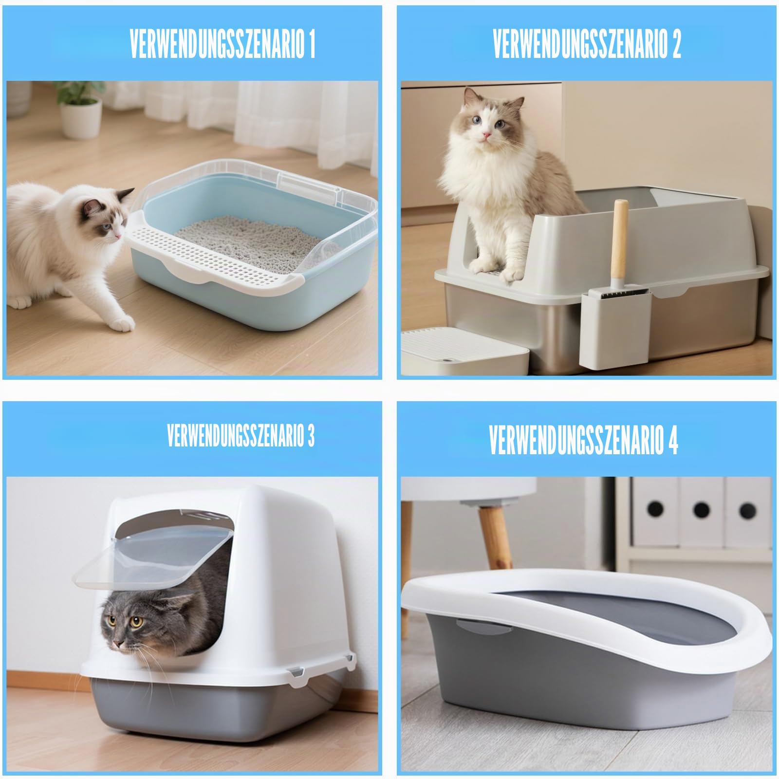 100 Stück Katzentoilettenbeutel, Katzenstreutasche Mit Zugbändern, Selbstreinigende Katzentoilette Müllbeutel, Kratzfest Abfallbeutel Für Elektrische Selbstreinigende Katzentoilette, 58x35cm