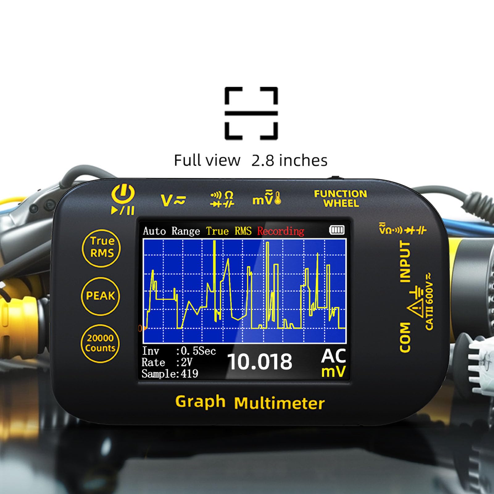 Cocoarm Multimetro Digitale Fotovoltaico, Multimetro Digitale con Gamma Automatica con Schermo TFT da 2,8 Pollici, Tester Grafico Ricaricabile da 20000 Conti per Sistemi Fotovoltaici a Pannelli Solari